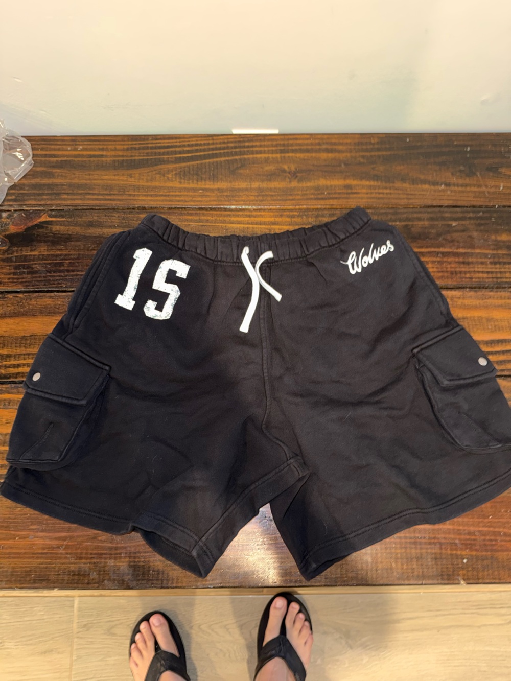 Darc Sport Black Men's Athletic Shorts with White Drawstring and Number 15